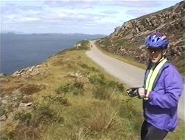 Julian takes photos of Raasay from the coast road at Rubha na Guailne, 4.2 miles from Camustiel